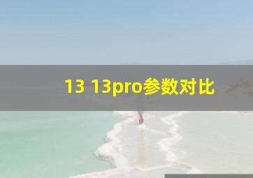 13 13pro参数对比